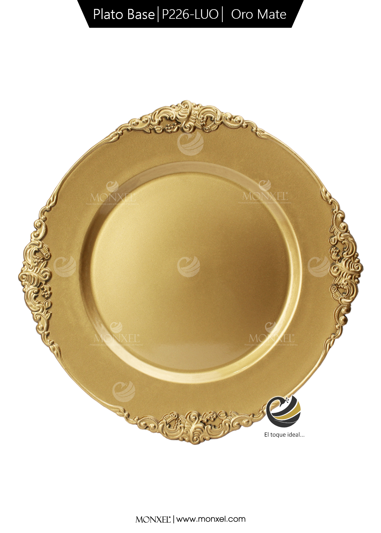 Plato Base P226-LUO Oro Mate 33 cm. (Polipropileno)