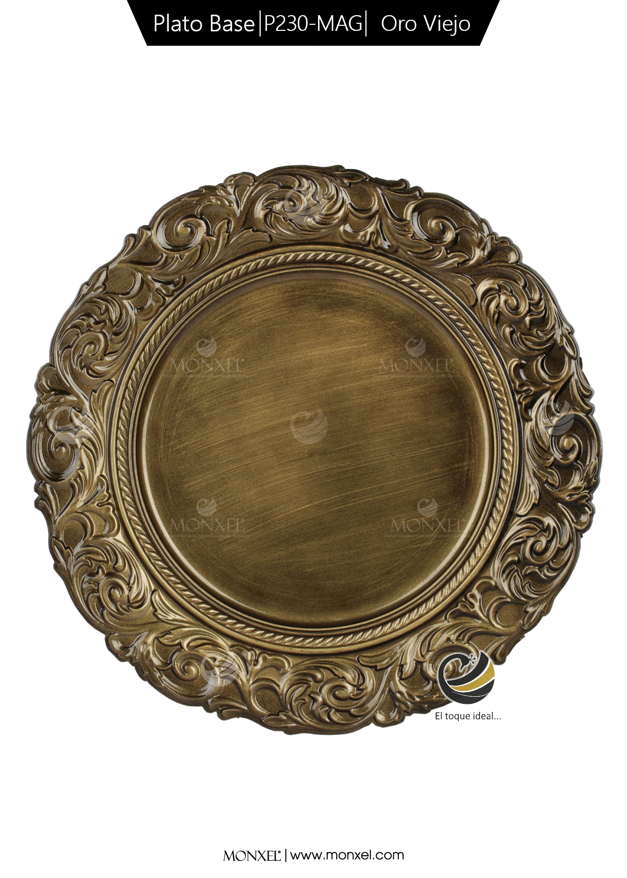 Plato Base P230-MAG Oro Viejo 33 cm. (Polipropileno)