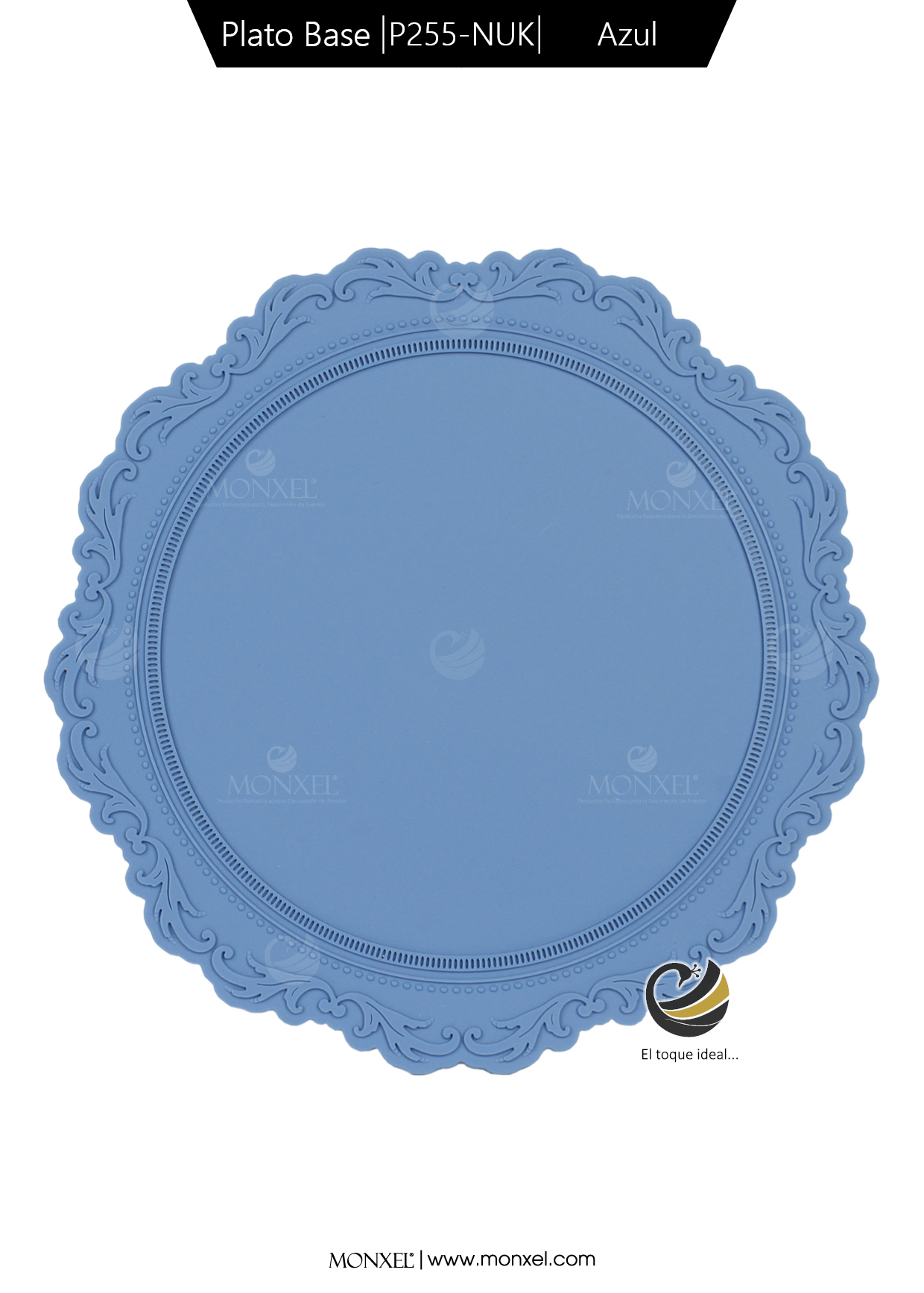 Carpeta (Plato Base) P255-NUK Azul 33 cm. (Silicona)