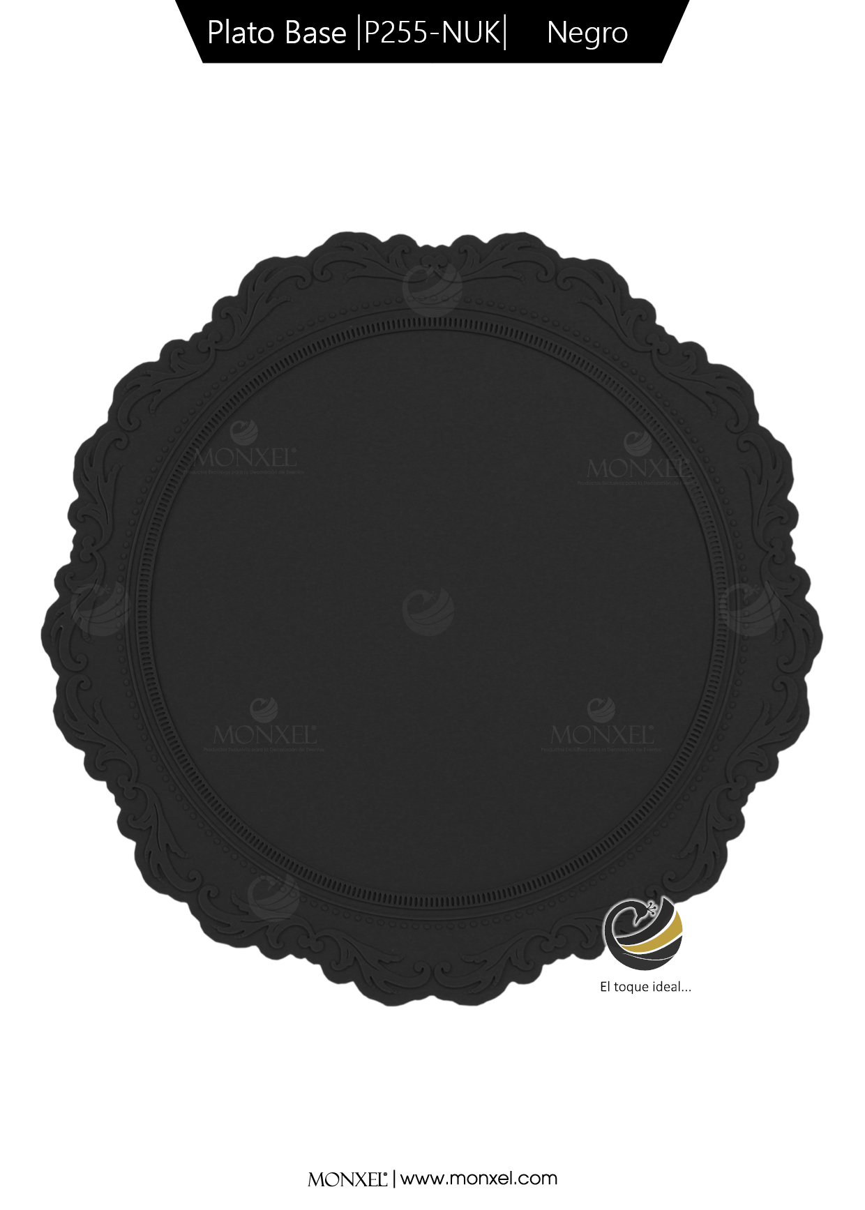 Carpeta (Plato Base) P255-NUK Negro 33 cm. (Silicona)