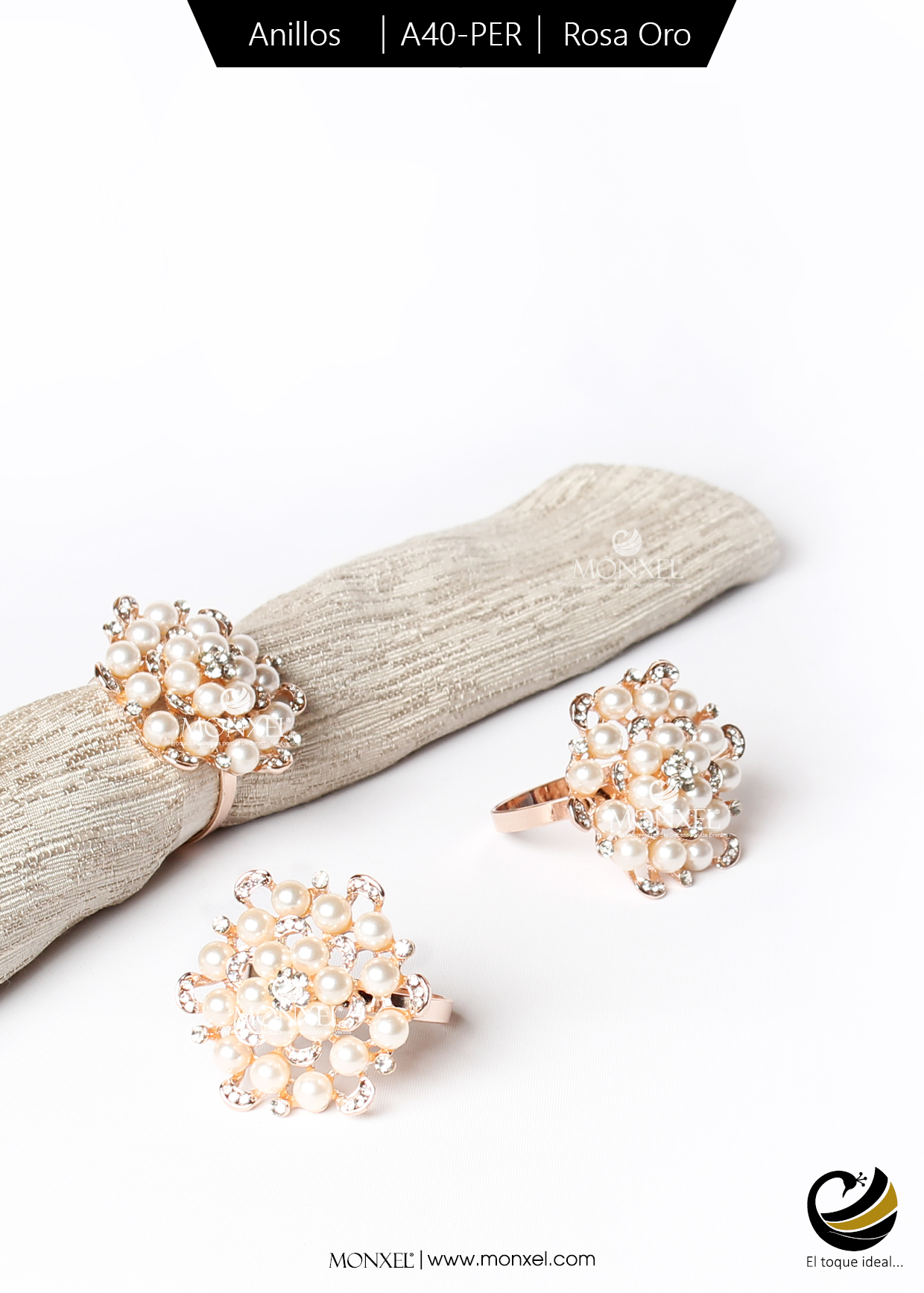 Anillos A40-PER Rosa Oro (Acero Inoxidable)