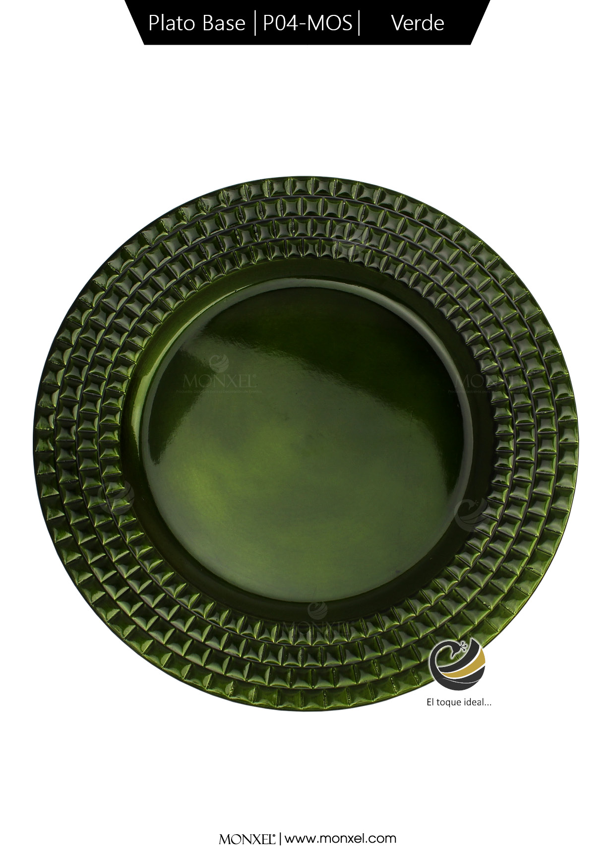 Plato Base P04-MOS Verde 33 cm. (Polipropileno)