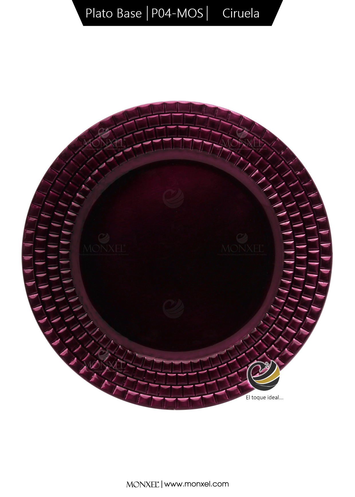 Plato Base P04-MOS Ciruela 33 cm. (Polipropileno)