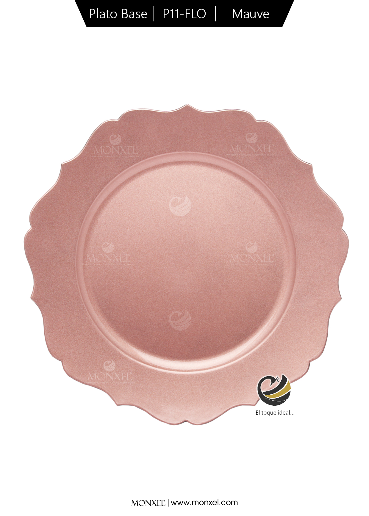 Plato Base P11-FLO Mauve 33 cm. (Polipropileno)