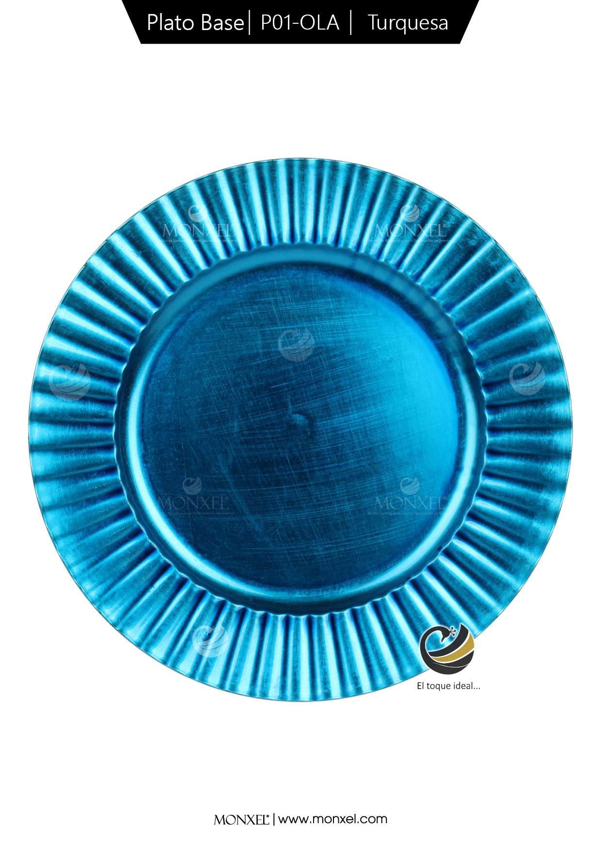 Plato Base P01-OLA Turquesa 33 cm. (Polipropileno)