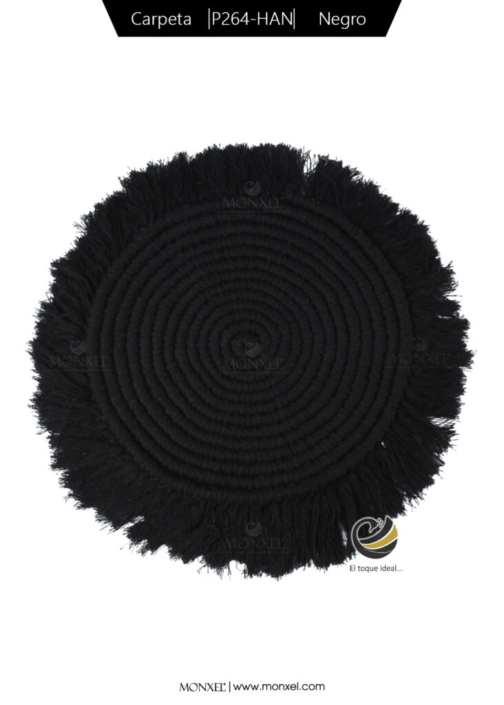 Obtén el mejor precio ¡contáctanos!
Medida: 34 cm.
Material: Macramé
Color: Negro
Nota: Las imágenes mostradas en está página pueden tener algún cambio con el producto físico, debido a los diferentes dispositivos en que se vean, así como a los nuevos lotes de llegada de cada producto.
Los precios y disponibilidad mostrados en está página son sujetos a cambios sin previo aviso