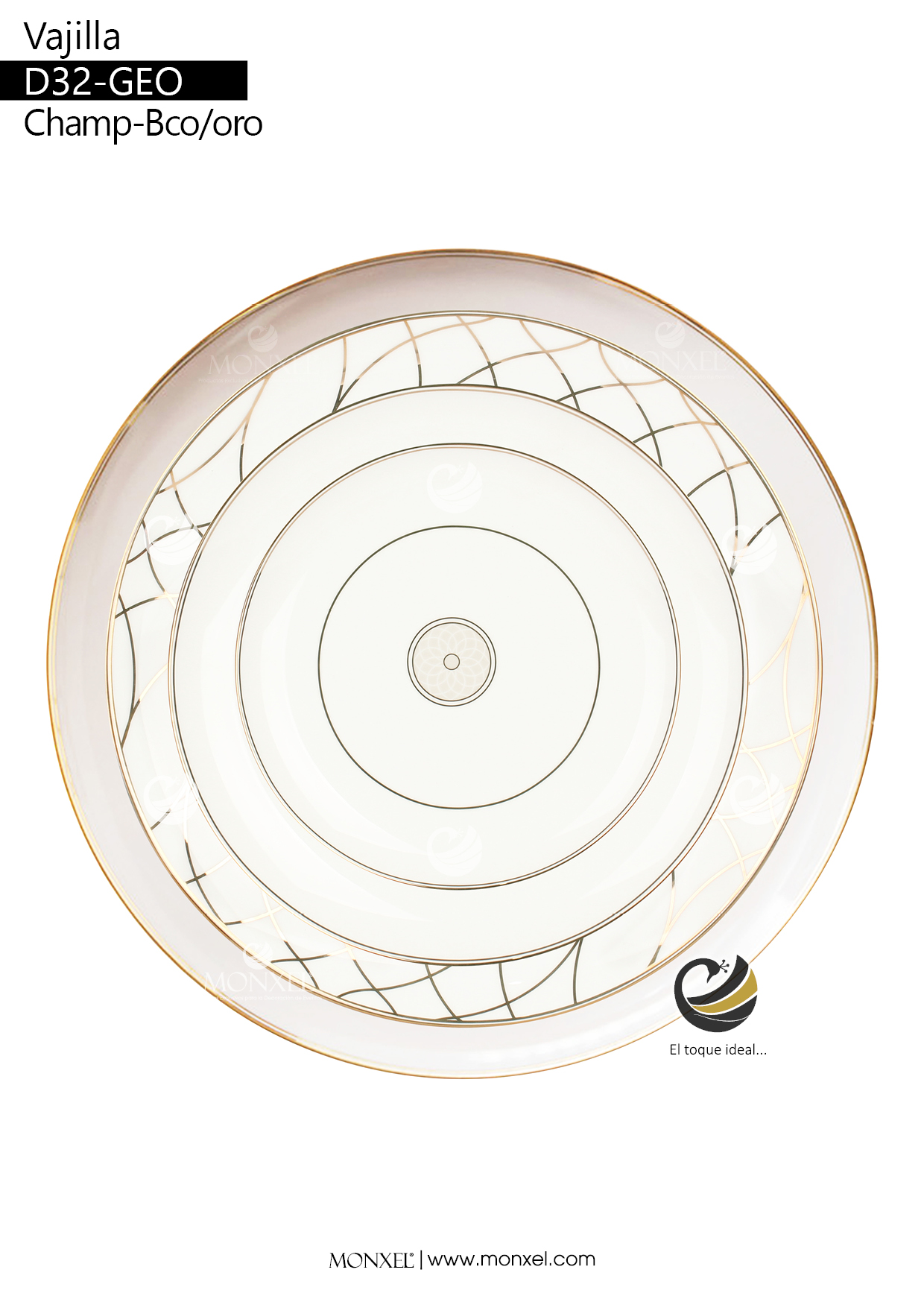 Vajilla D32-GEO Champagne (Porcelana)