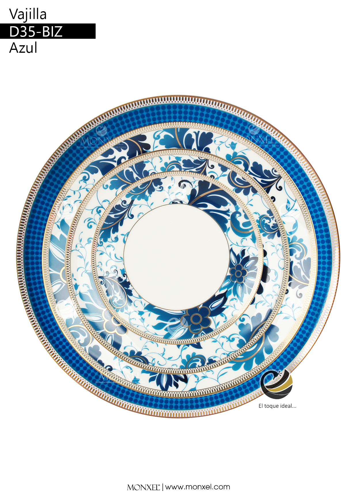 Vajilla D35-BIZ Azul (Porcelana)