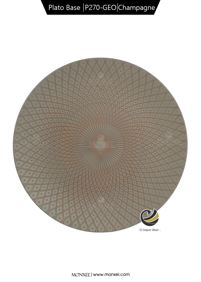 Plato Base P270-GEO Champagne 33 cm. (Polipropileno)