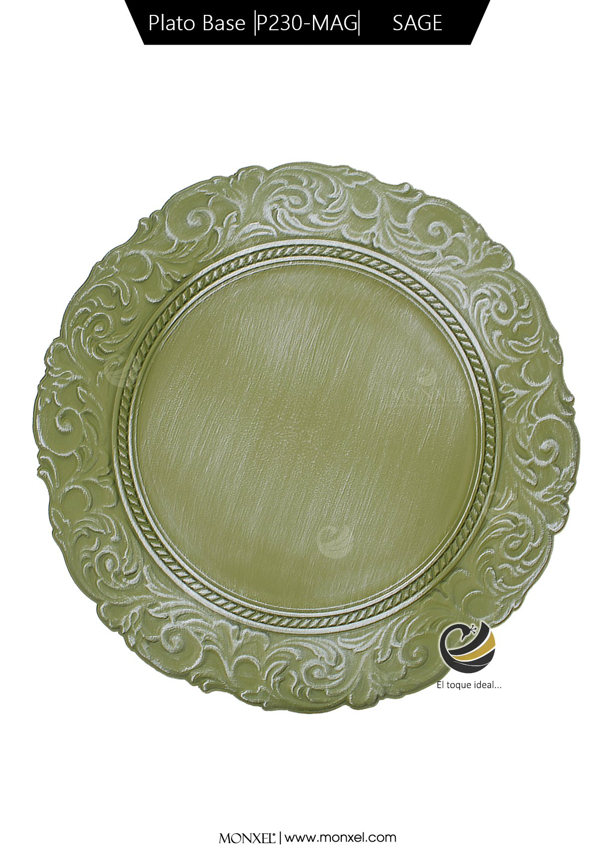 Plato Base P230-MAG Sage 36 cm. (Polipropileno)