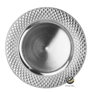Plato Base P314-GEO Plata 33 cm. (Polipropileno)