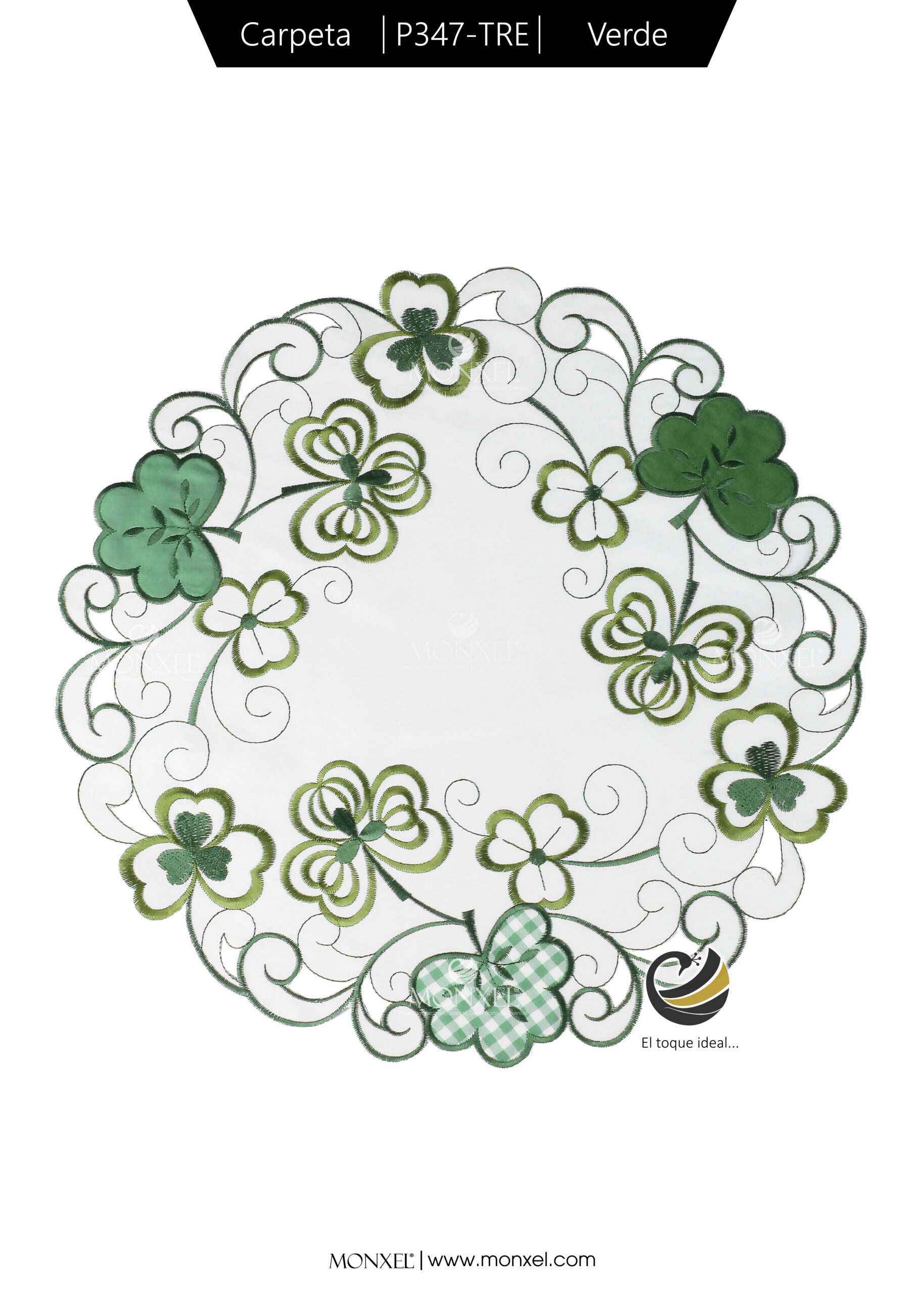 Carpeta (Plato Base) P347-TRE Verde 38 cm. (Poliéster)