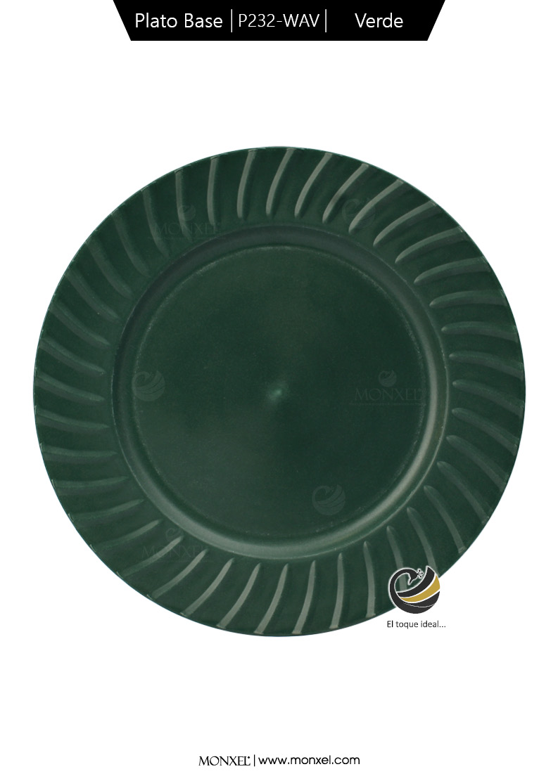 Plato Base P232-WAV Verde 33 cm. (Polipropileno)