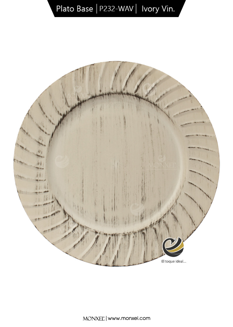 Plato Base P232-WAV Ivory Vintage 33 cm. (Polipropileno)