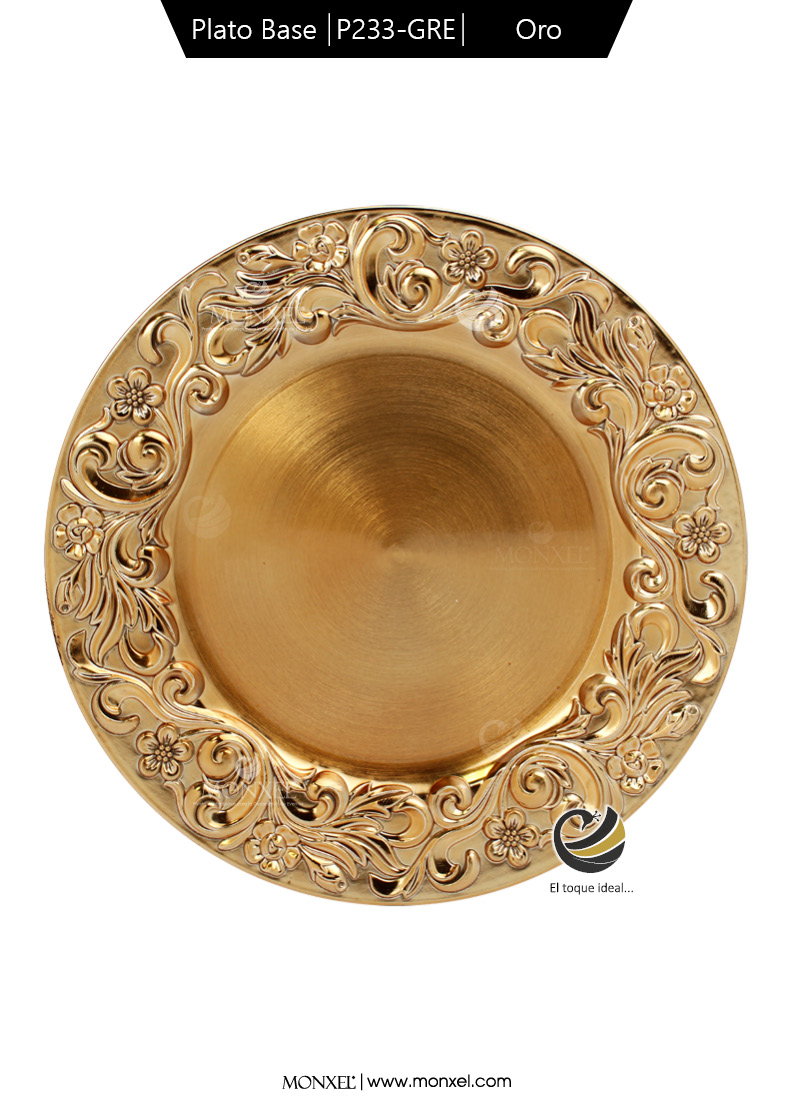 Plato Base P233-GRE Oro 33 cm. (Polipropileno)