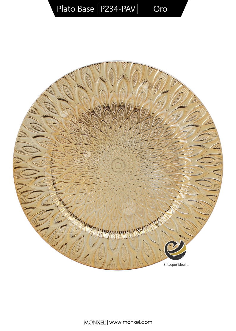 Plato Base P234-PAV Oro 33 cm. (Polipropileno)