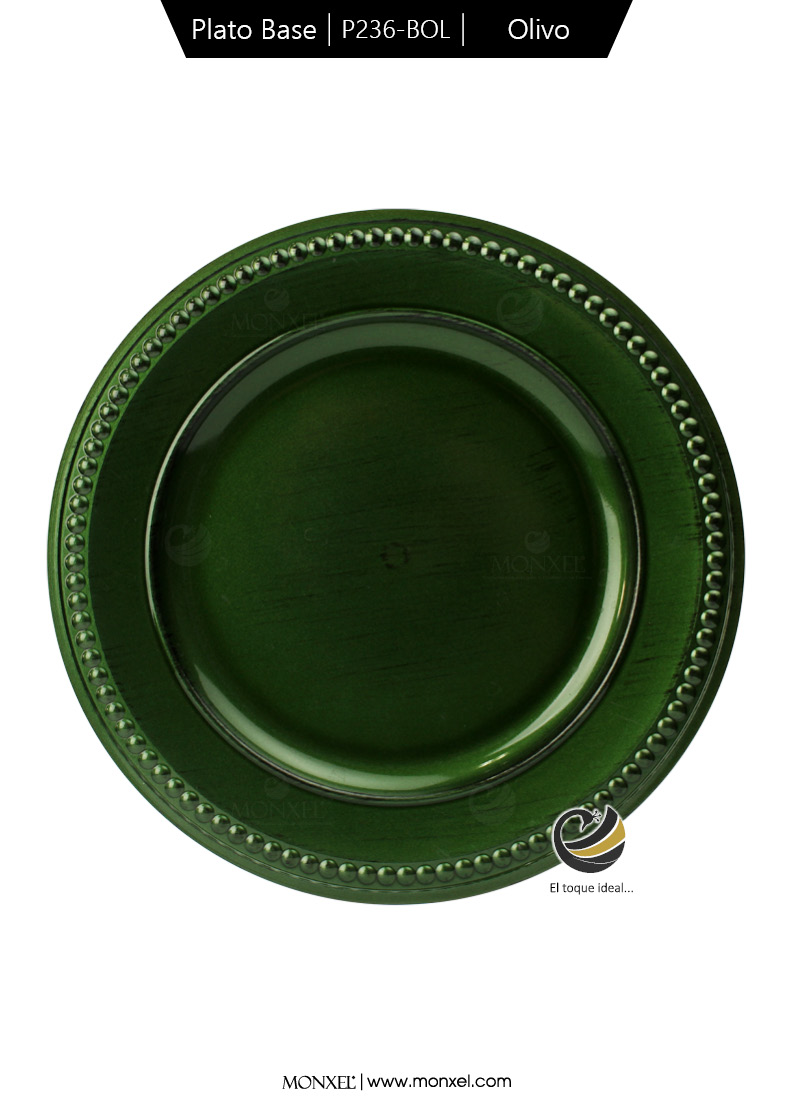 Plato Base P236-BOL Olivo 33 cm. (Polipropileno)