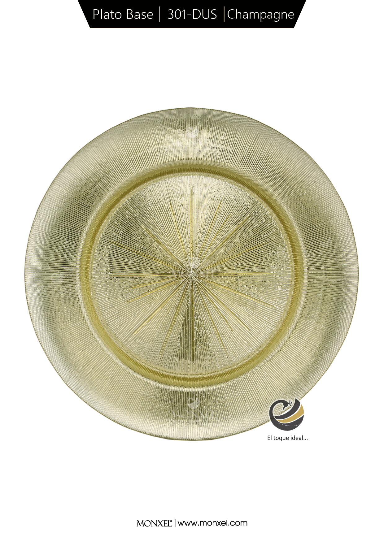 Plato Base P301-DUS Champagne 33cm (Cristal)