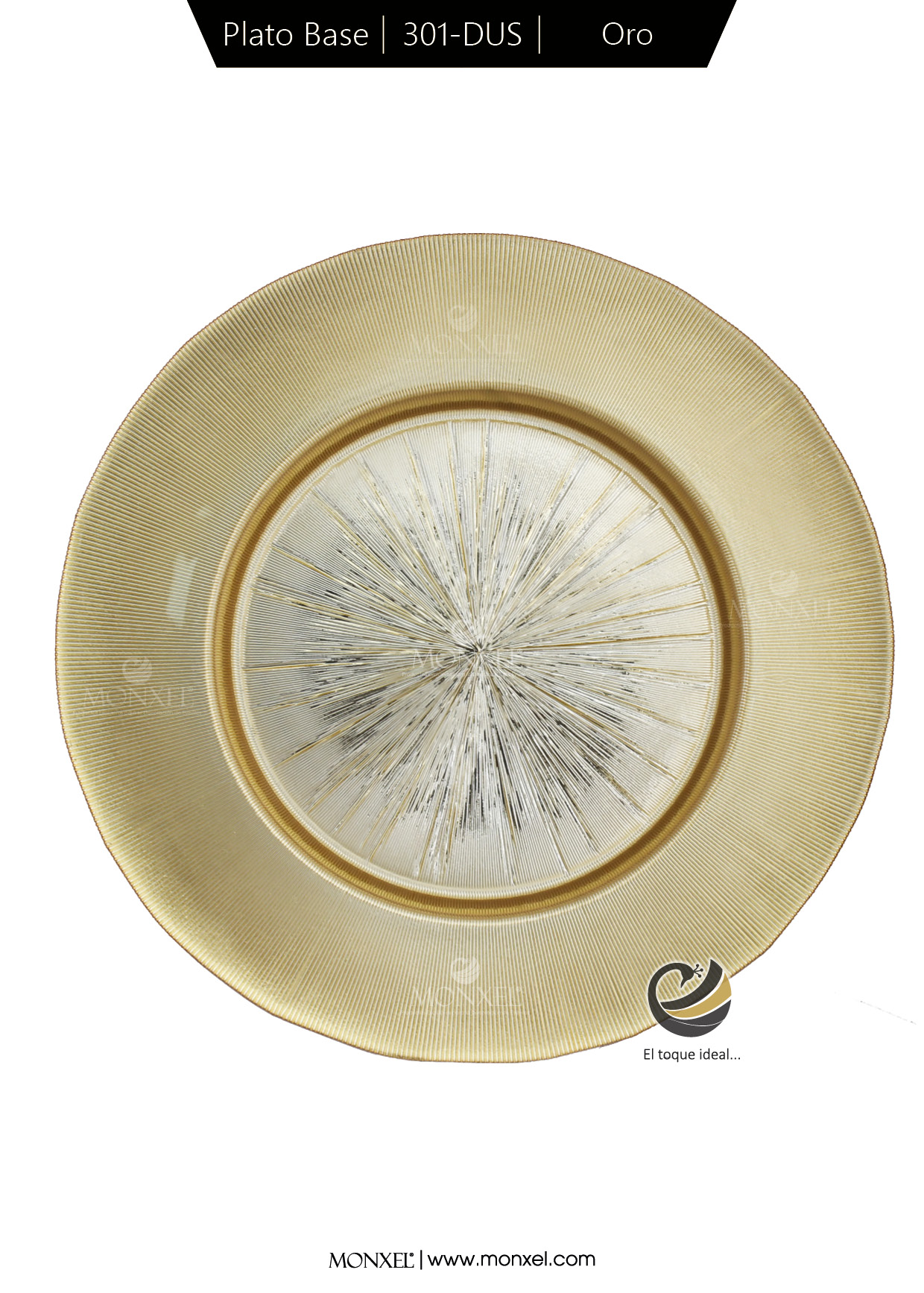 Plato Base P301-DUS Oro 33cm (Cristal)