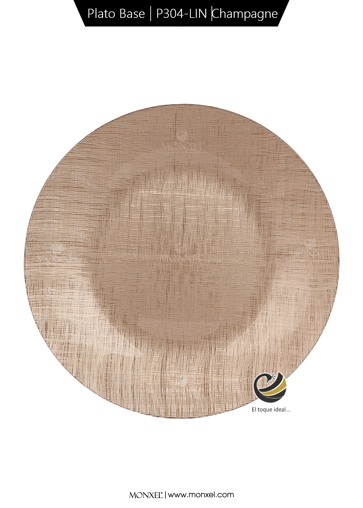 Plato Base P304-LIN Champagne 33cm (Cristal)
