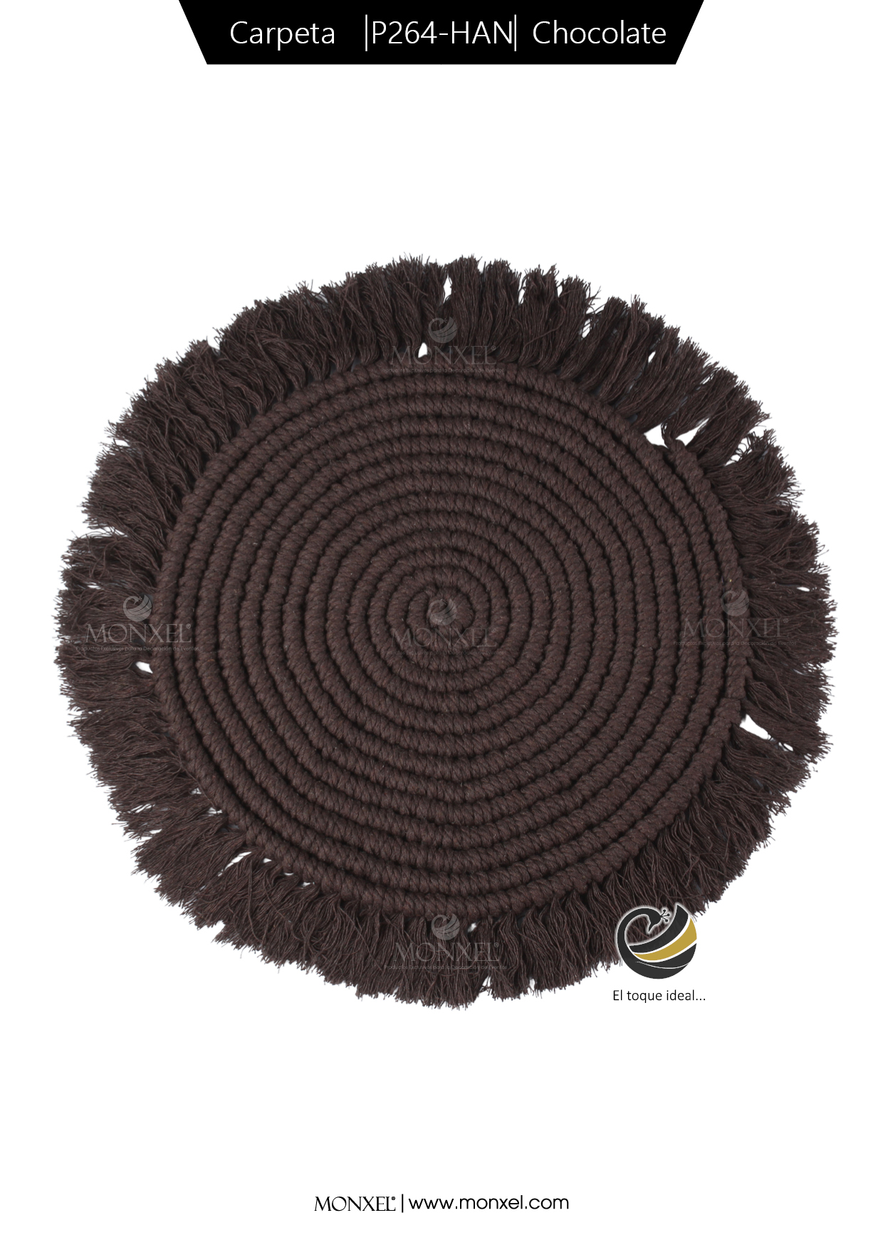 Carpeta (Plato Base) P264-HAN Chocolate 34 cm. (Macramé)