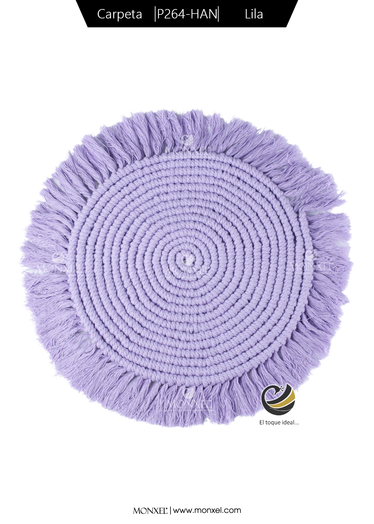 Carpeta (Plato Base) P264-HAN Lila 34 cm. (Macramé)