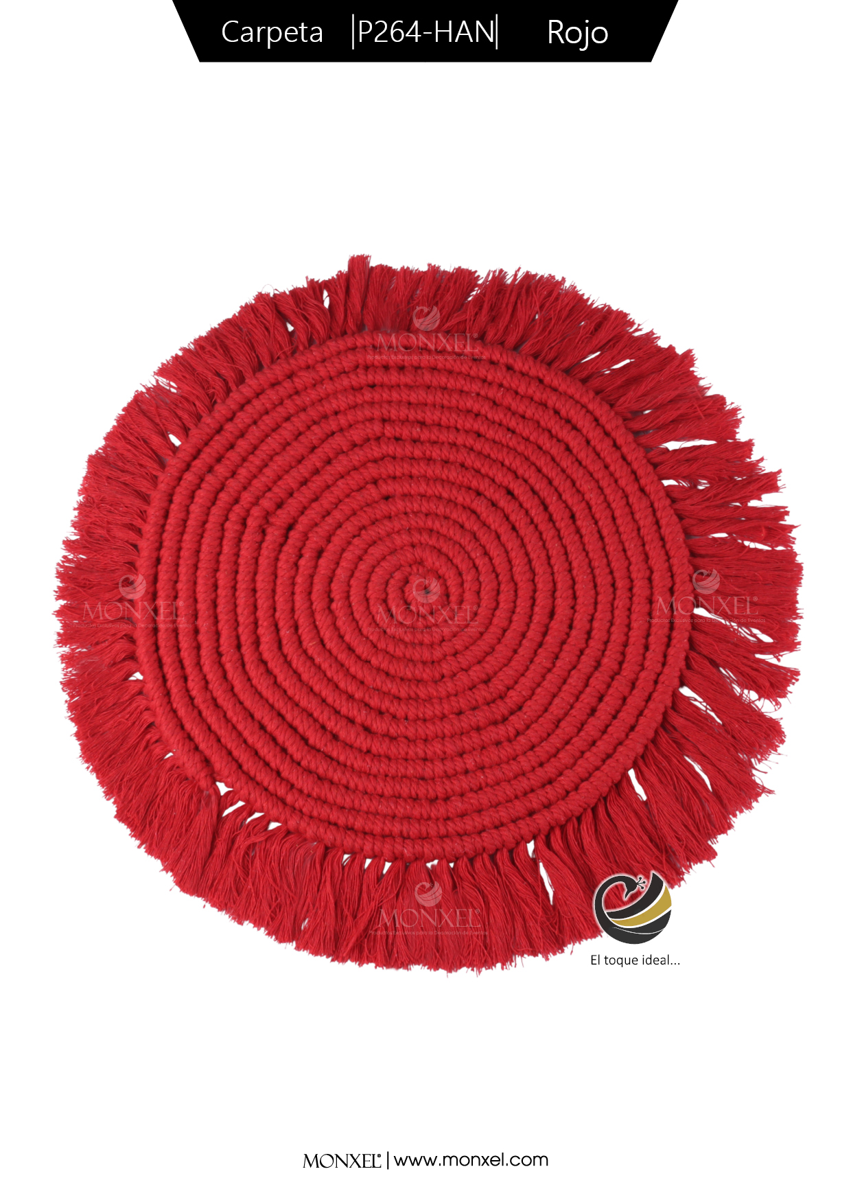 Carpeta (Plato Base) P264-HAN Rojo 34 cm. (Macramé)