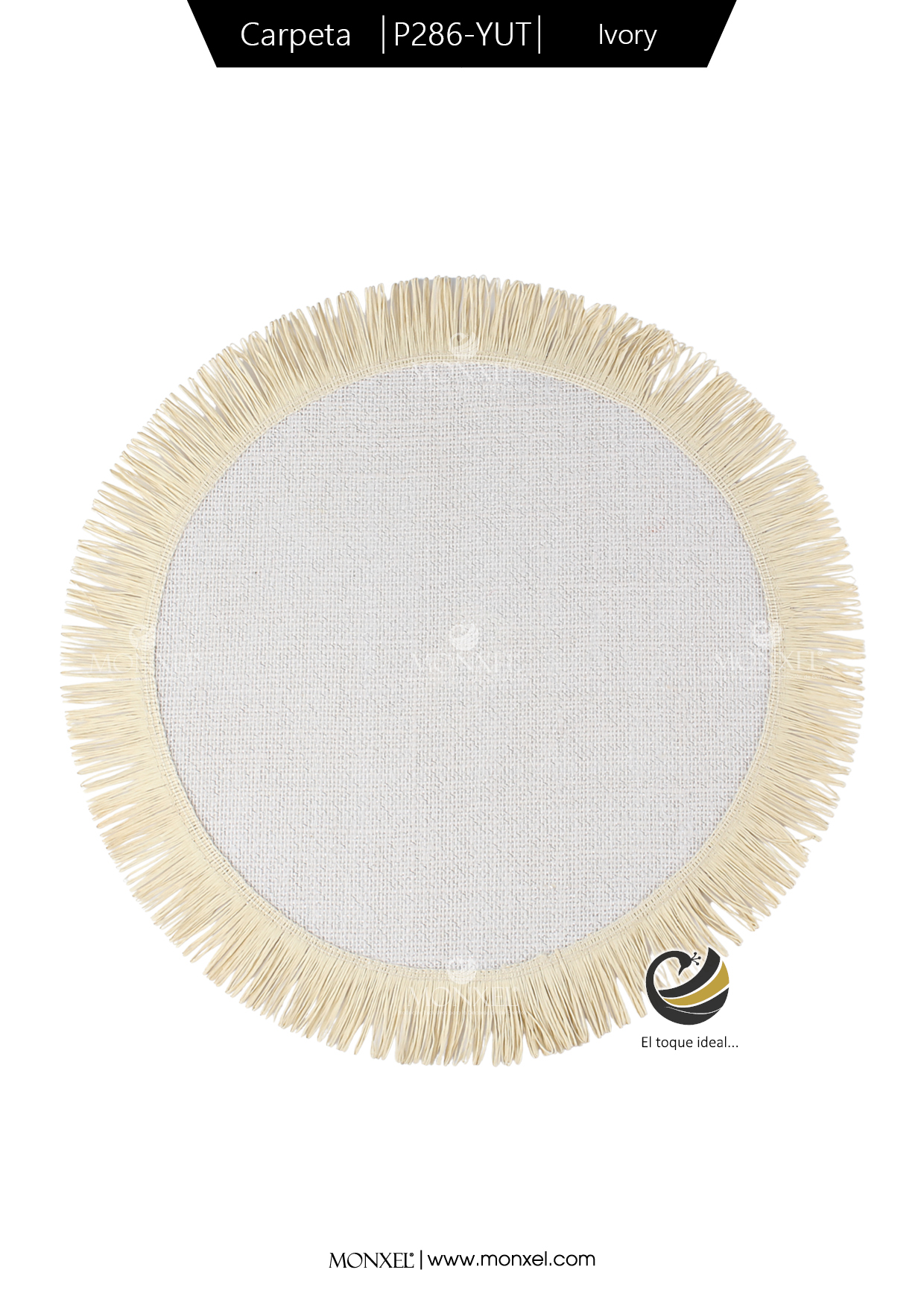 Carpeta (Plato Base) P286-YUT Ivory 37 cm. (Lino/Yute)