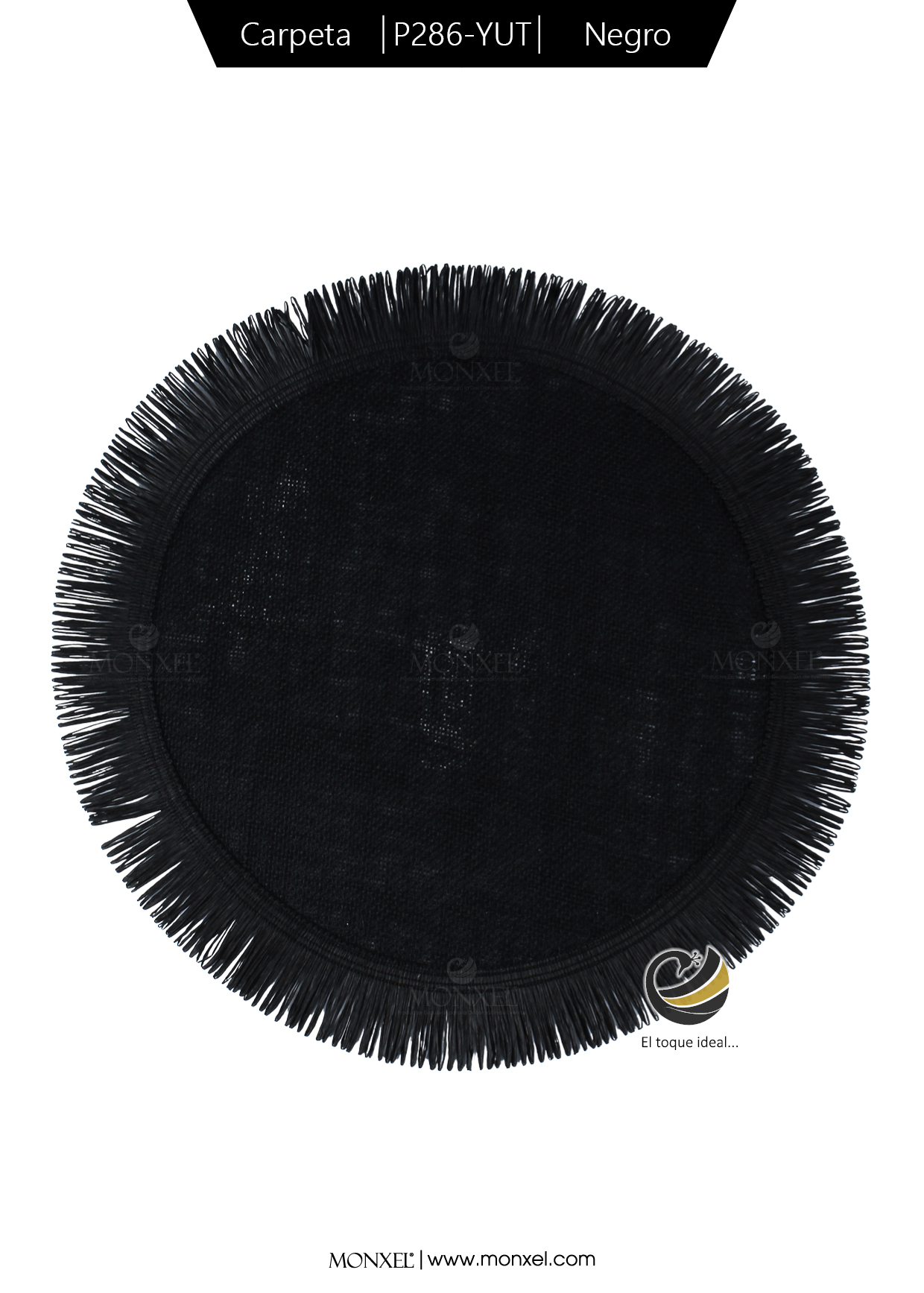 Carpeta (Plato Base) P286-YUT Negro 37 cm. (Lino/Yute)
