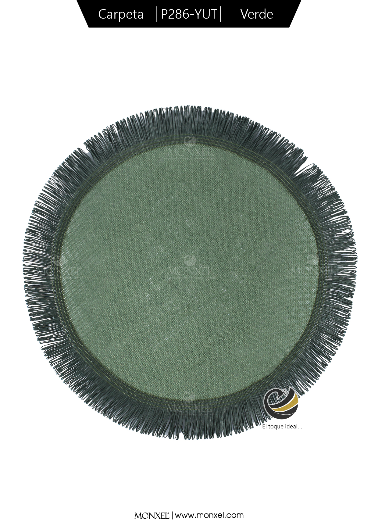 Carpeta (Plato Base) P286-YUT Verde 37 cm. (Lino/Yute)