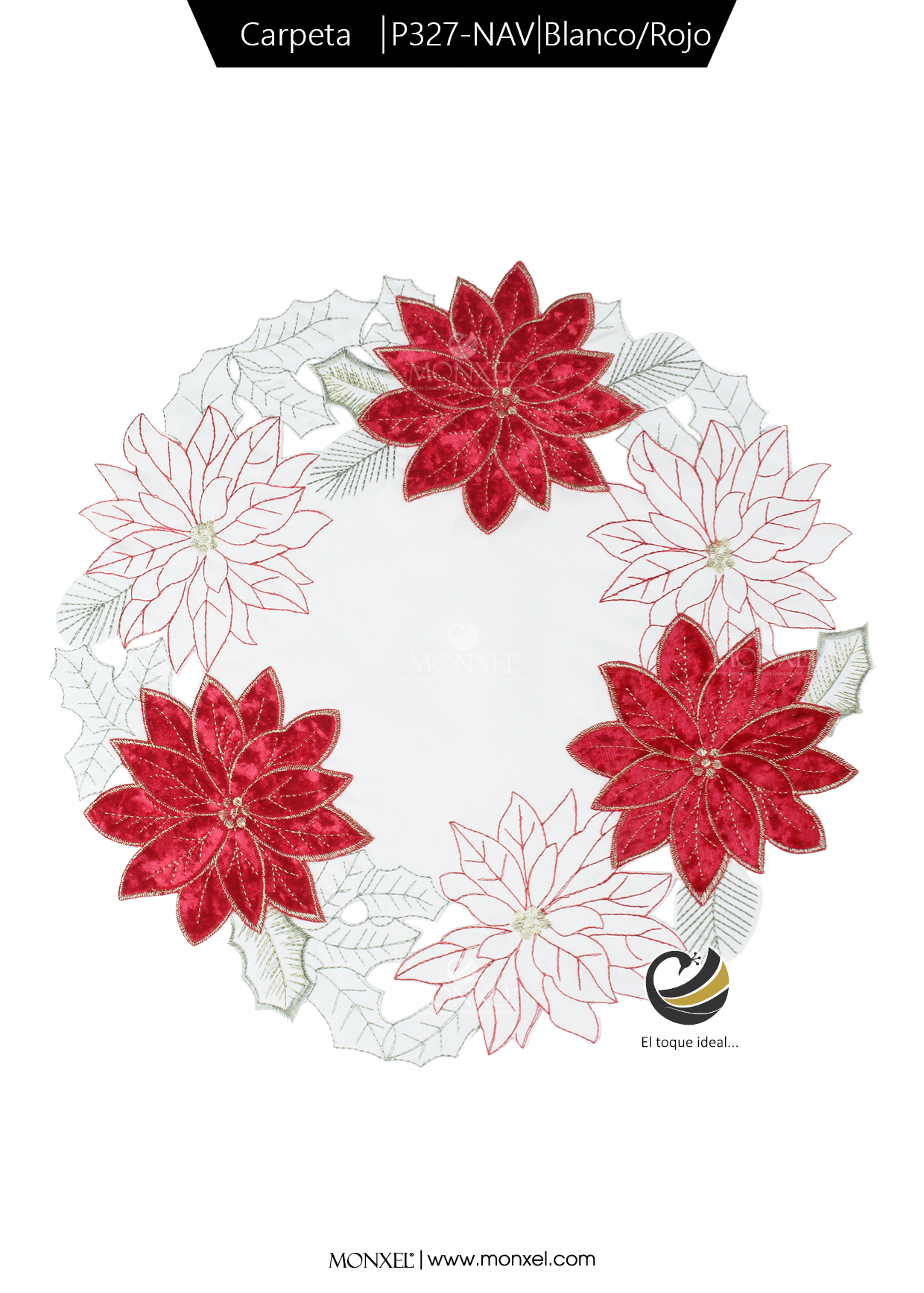 Carpeta (Plato Base) P327-NAV Blanco/Rojo 37 cm. (Poliéster)