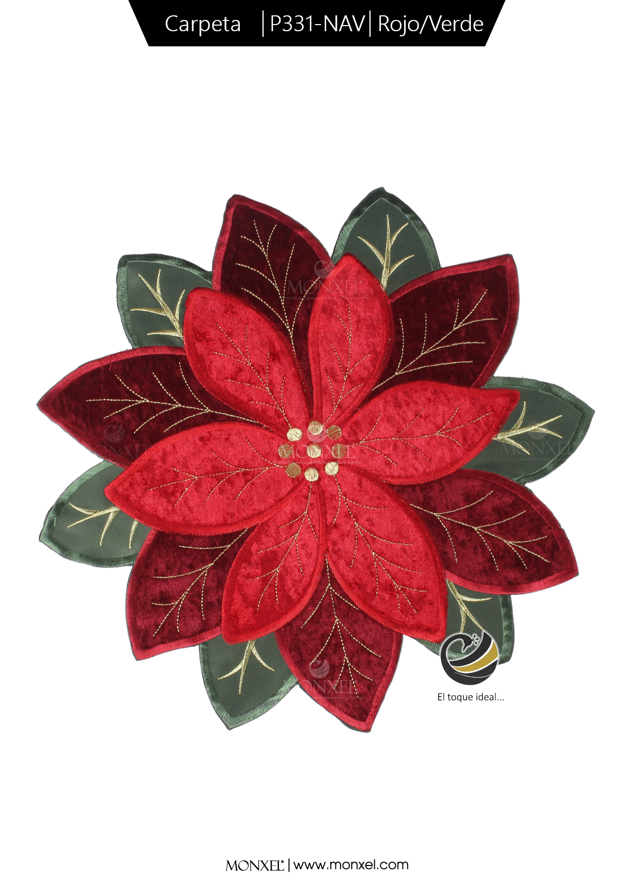 Carpeta (Plato Base) P331-NAV Rojo/verde 38 cm. (Poliéster)