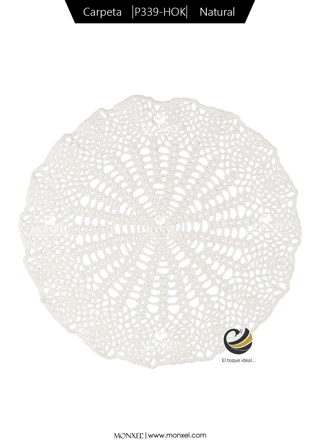 Carpeta (Plato Base) P339-HOK Natural 38 cm. (Algodón)