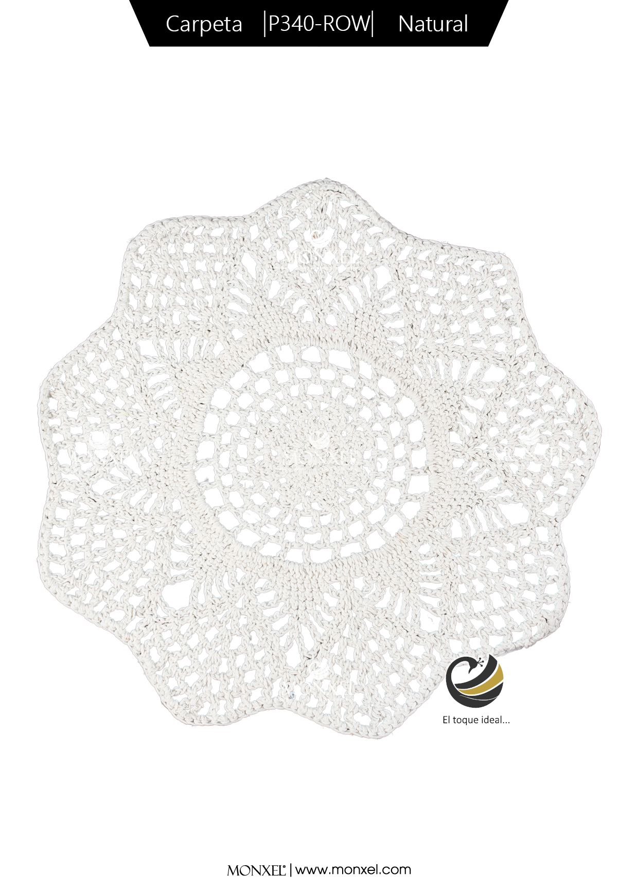 Carpeta (Plato Base) P340-ROM Natural 38 cm. (Algodón)