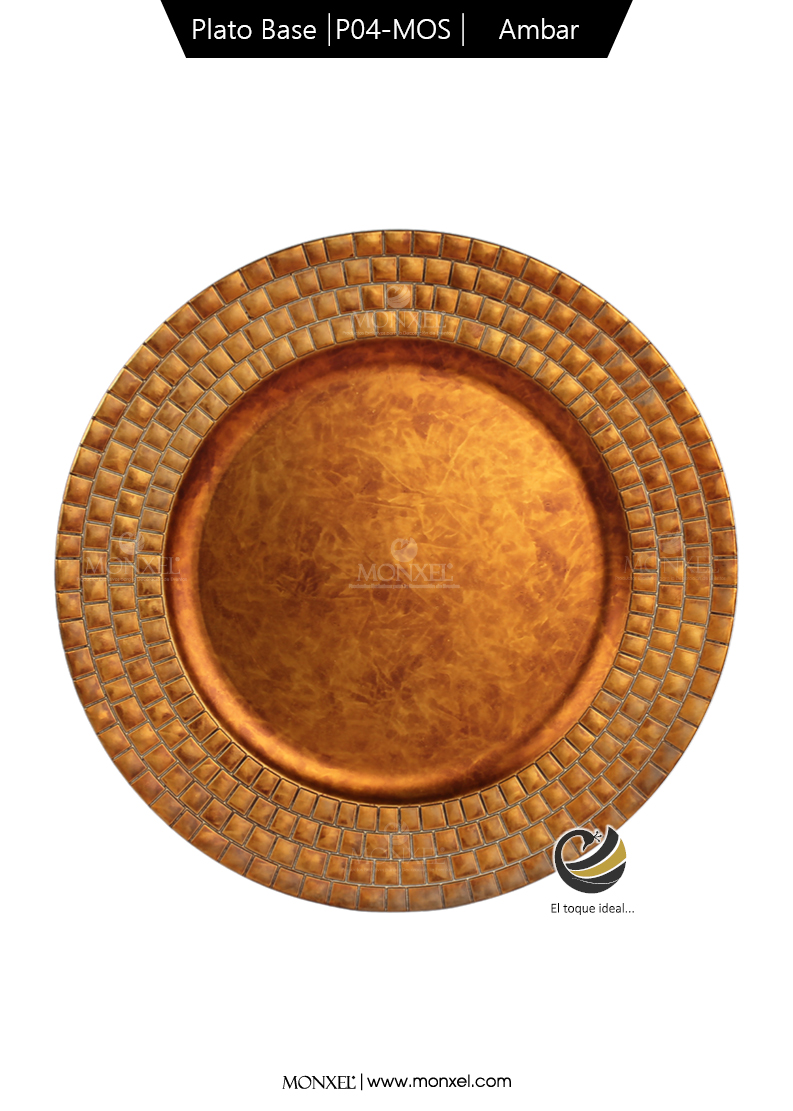 Plato Base P04-MOS Ambar 33 cm. (Polipropileno)