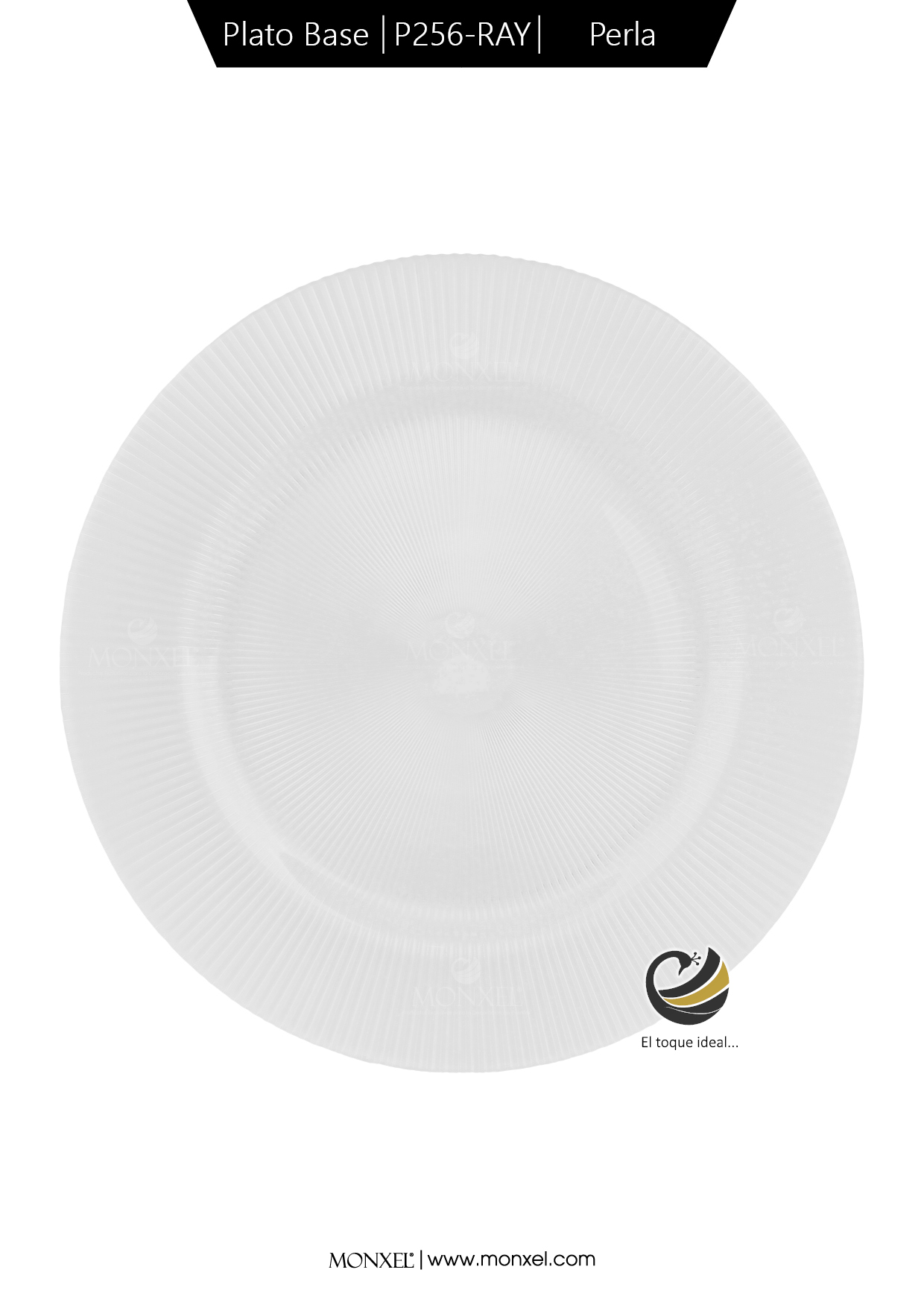 Plato Base P256-RAY Perla 33cm (Cristal)