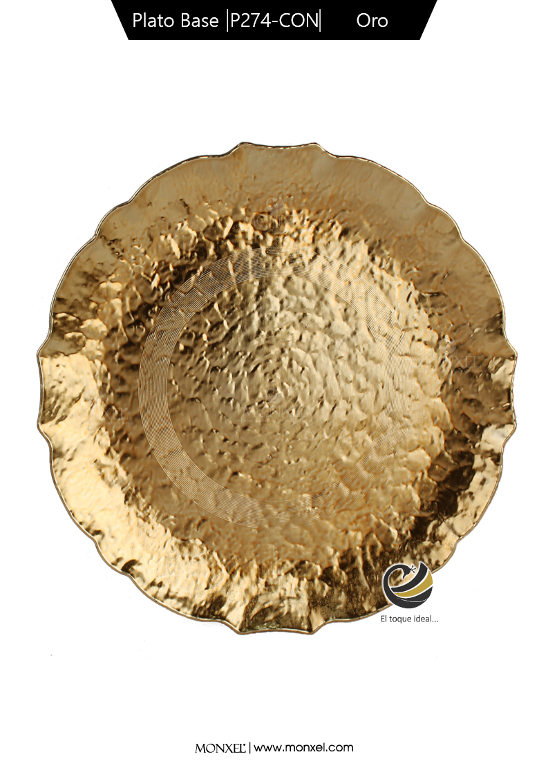 Plato Base P274-CON Oro 33 cm. (Polipropileno)