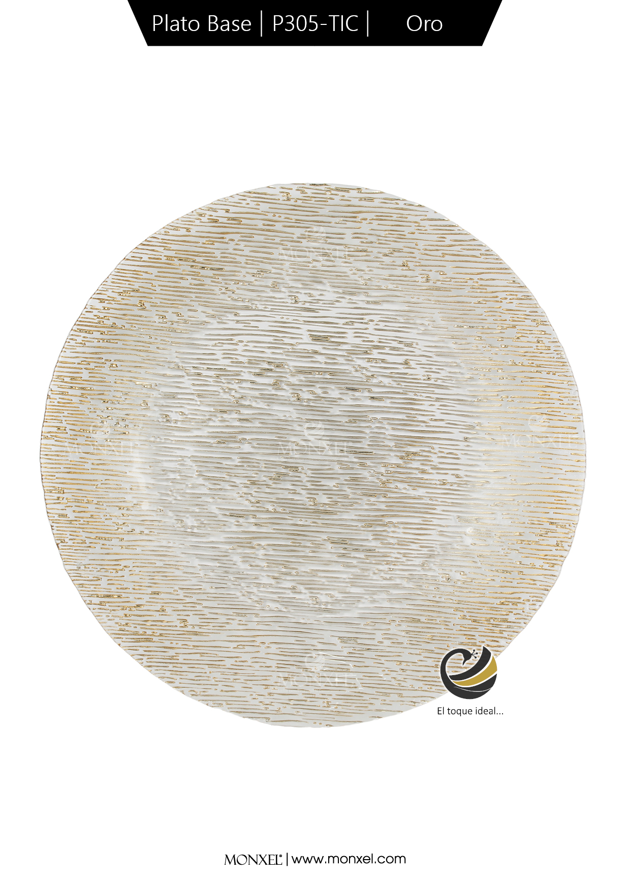 Plato Base P305-TIC Oro 33cm (Cristal)