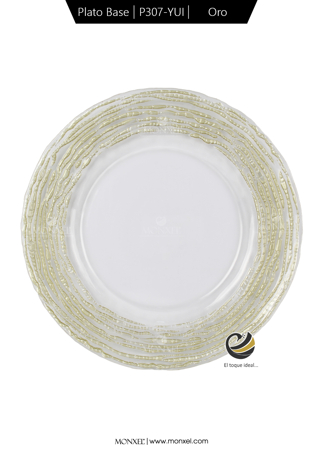Plato Base P307-YUI Oro 33cm (Cristal)