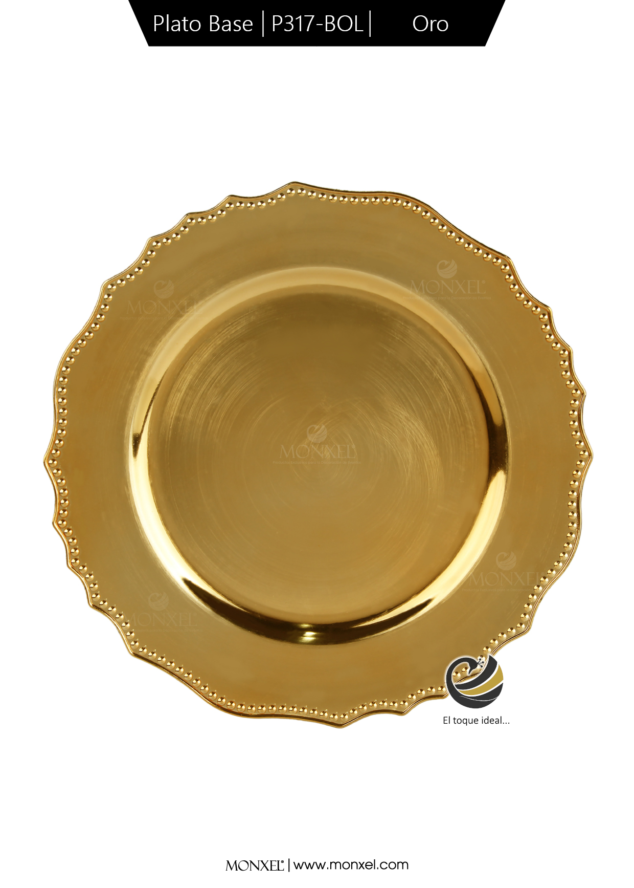 Plato Base P317-BOL Oro 32 cm. (Polipropileno)