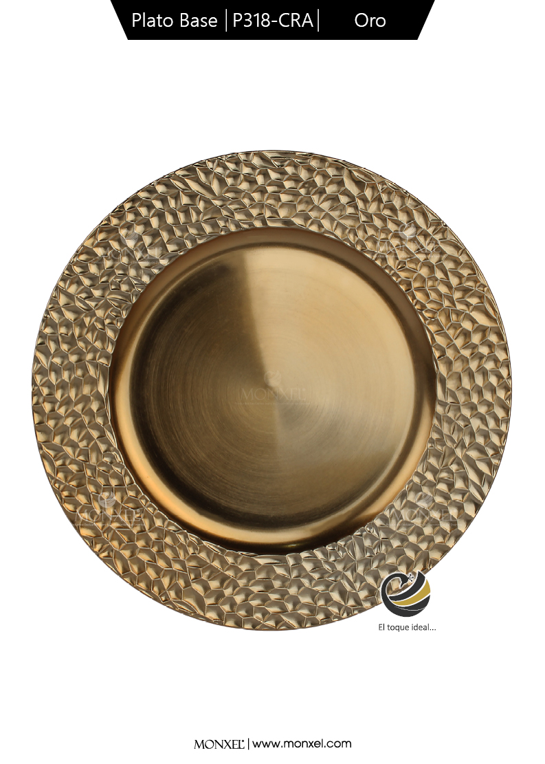 Plato Base P318-CRA Oro 33 cm. (Polipropileno)
