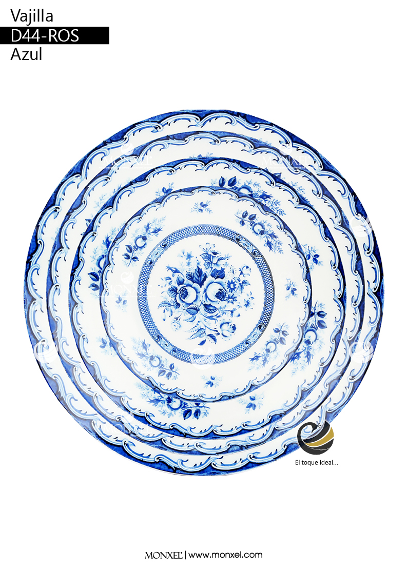 Vajilla D44-ROS Azul (Porcelana)
