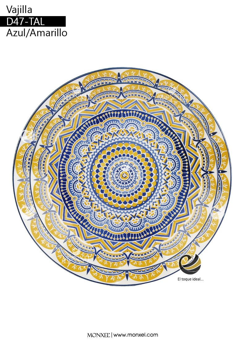Vajilla D47-TAL Azul/Amarillo (Porcelana)