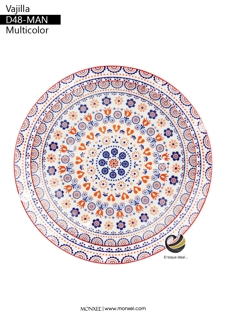 Vajilla D48-MAN Multicolor (Porcelana)