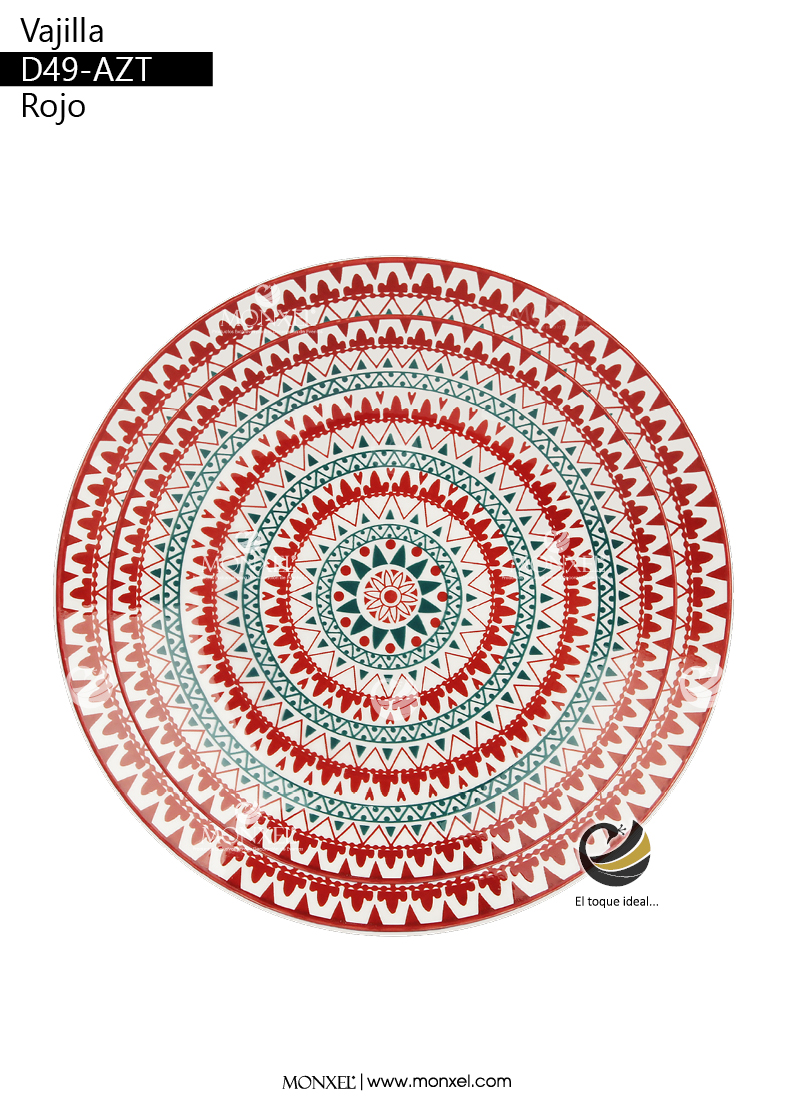 Vajilla D49-AZT Rojo (Porcelana)
