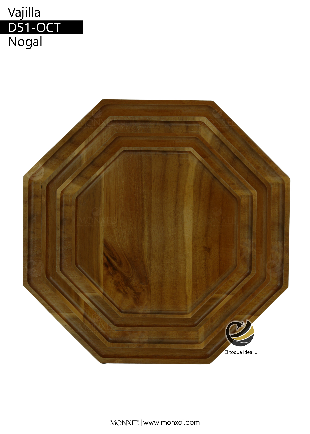 Vajilla D51-OCT Nogal (Madera)