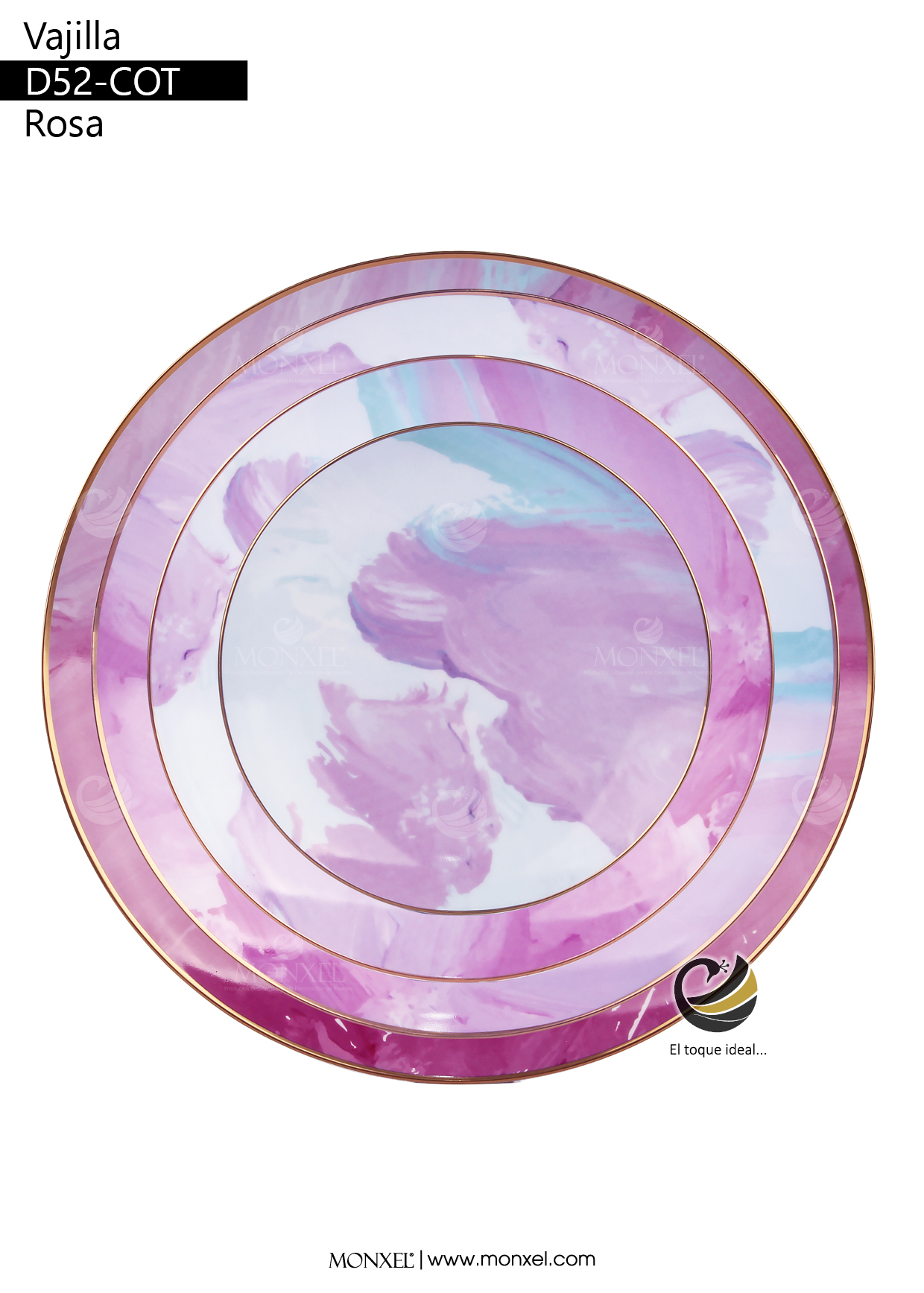 Vajilla D52-COT Rosa (Porcelana)