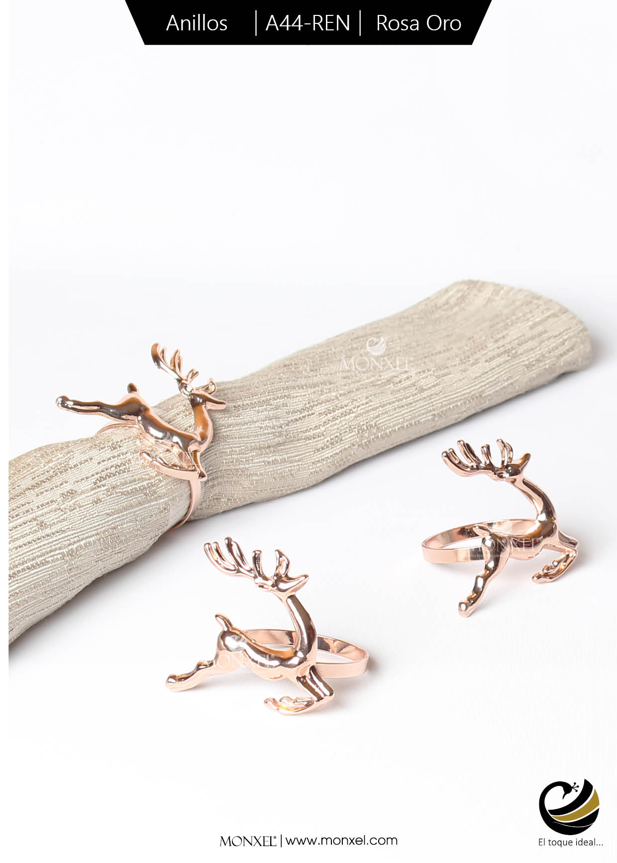 Anillos A44-REN Rosa Oro (Acero Inoxidable)