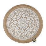 Carpeta (Plato Base) P287-HYD Champagne/Blanco 35 cm. (Lino/Yute)