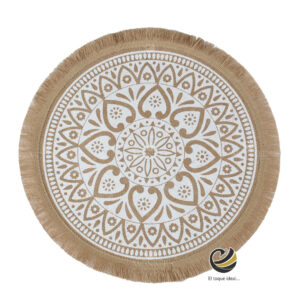 Carpeta (Plato Base) P287-HYD Champagne/Blanco 35 cm. (Lino/Yute)